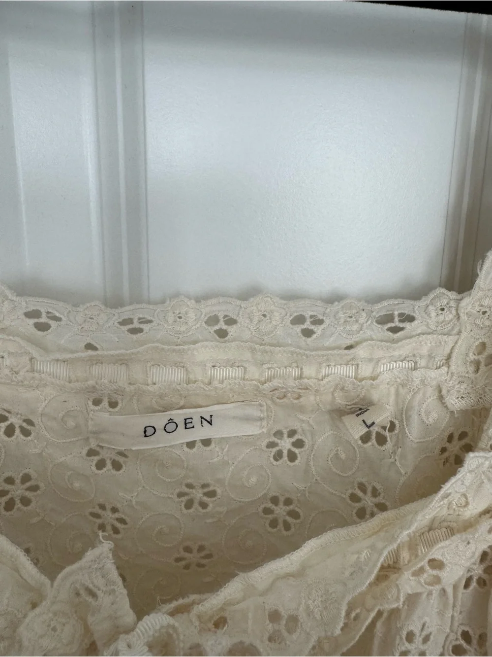 Doen Docia Top in Buttermilk size large